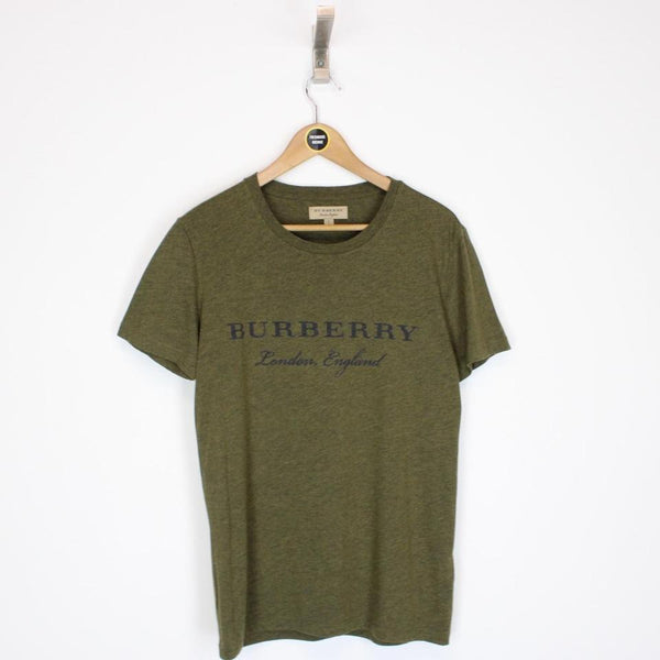 BURBERRYLONDON イングランド Tシャツ グリーン シャツ ビッグ Burberry London Shirt Women's EU46 Green Logo Pockets Made n