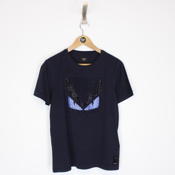 Fendi Crystal Embellished Monster T-Shirt Small