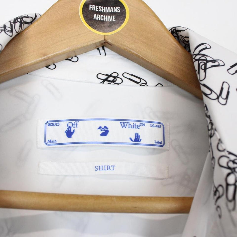 Off White Paperclip Print Shirt Small