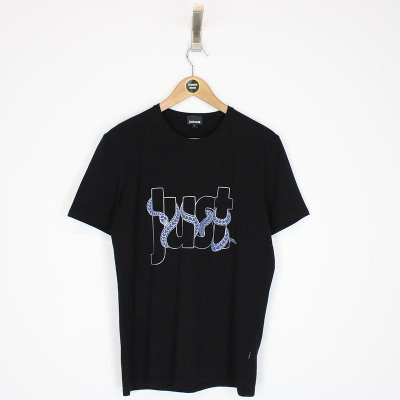 Just Cavalli Snake Wrapped Logo T-Shirt Large