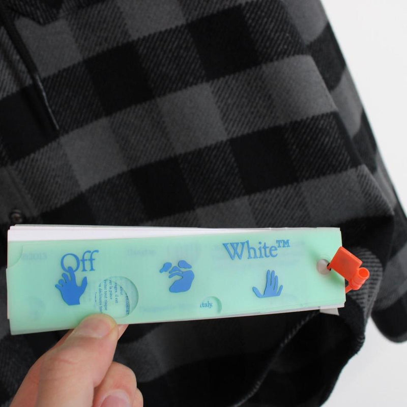 Off White Arrows Flannel Hoodie Shirt Small