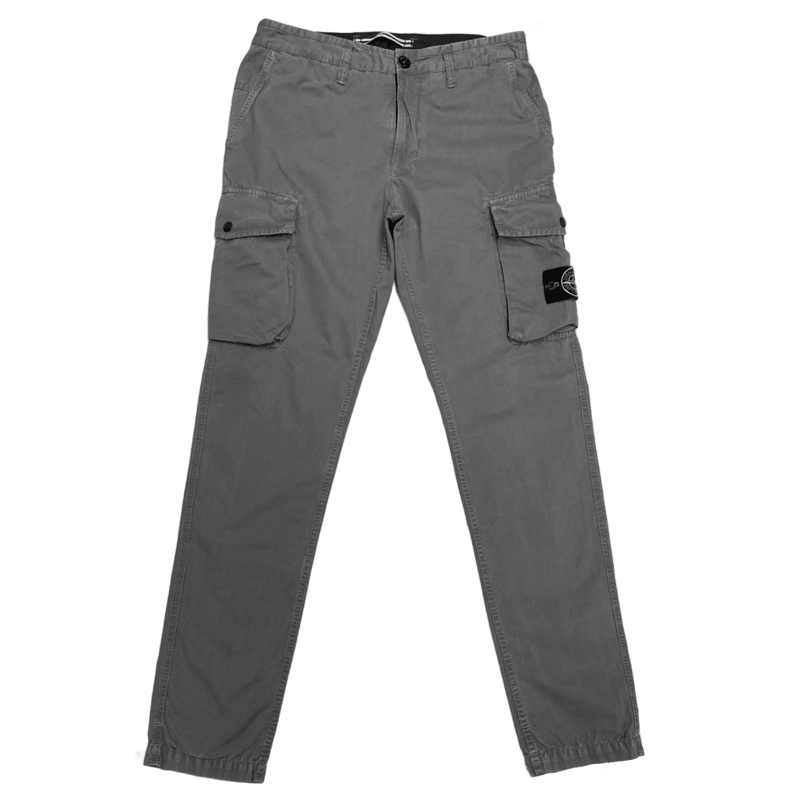 Stone Island SS 2020 Grey Slim Fit Cargo Trousers Medium