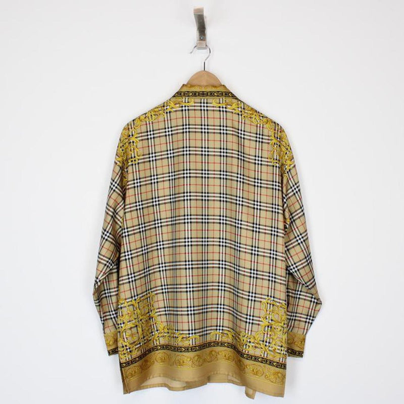 Vintage Burberry Silk Shirt Large