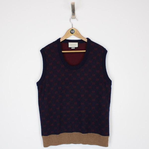 Gucci Jacquard Wool Sweater Vest XL