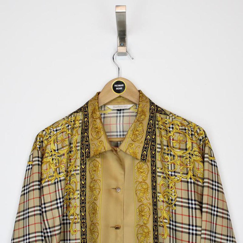 Vintage Burberry Silk Shirt Large