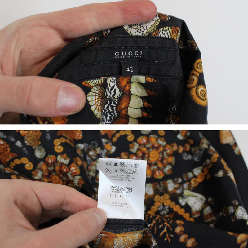 Vintage Gucci Seashells Silk Shirt Large