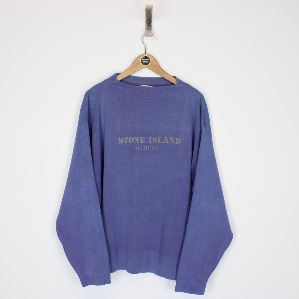トップス STONE  MARINA 80s LOGO SWEAT Vintage 80s Stone Island Marina Sweatshirt M/L – Freshmans