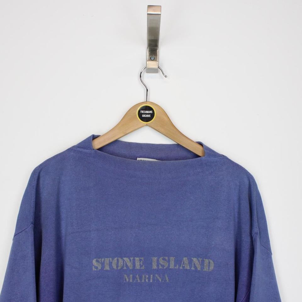 トップス STONE  MARINA 80s LOGO SWEAT Vintage 80s Stone Island Marina Sweatshirt M/L – Freshmans