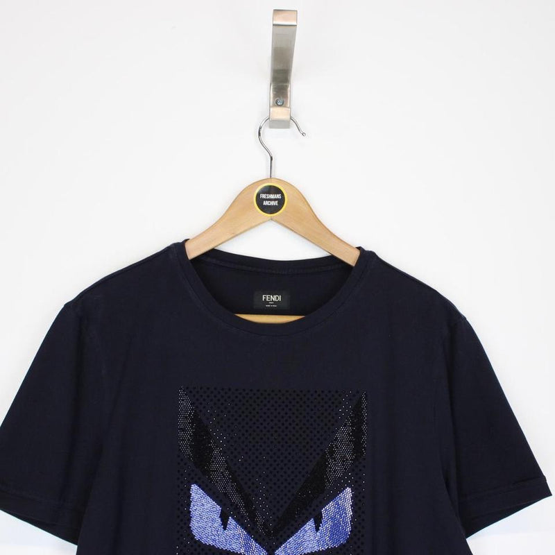 Fendi Crystal Embellished Monster T-Shirt Large