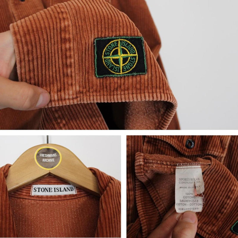 Vintage 80s Stone Island Jumbo Cord Shirt XL