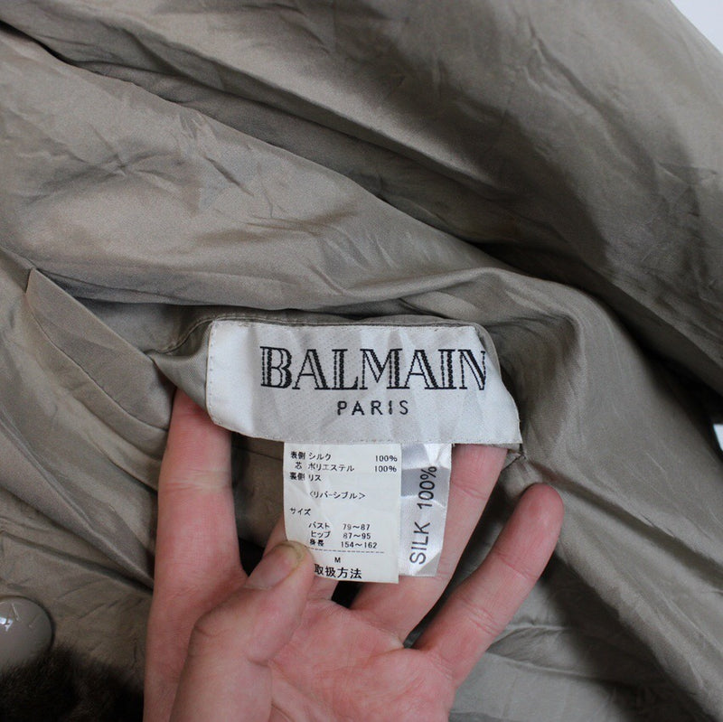 Vintage Balmain Reversible Fur Jacket Medium