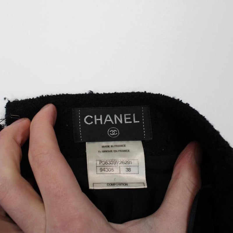 Vintage Chanel Wool Midi Skirt UK 10