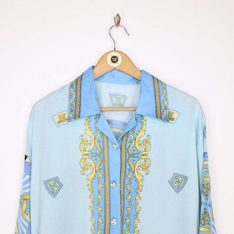 Vintage Fendi Monogram Silk Shirt XL