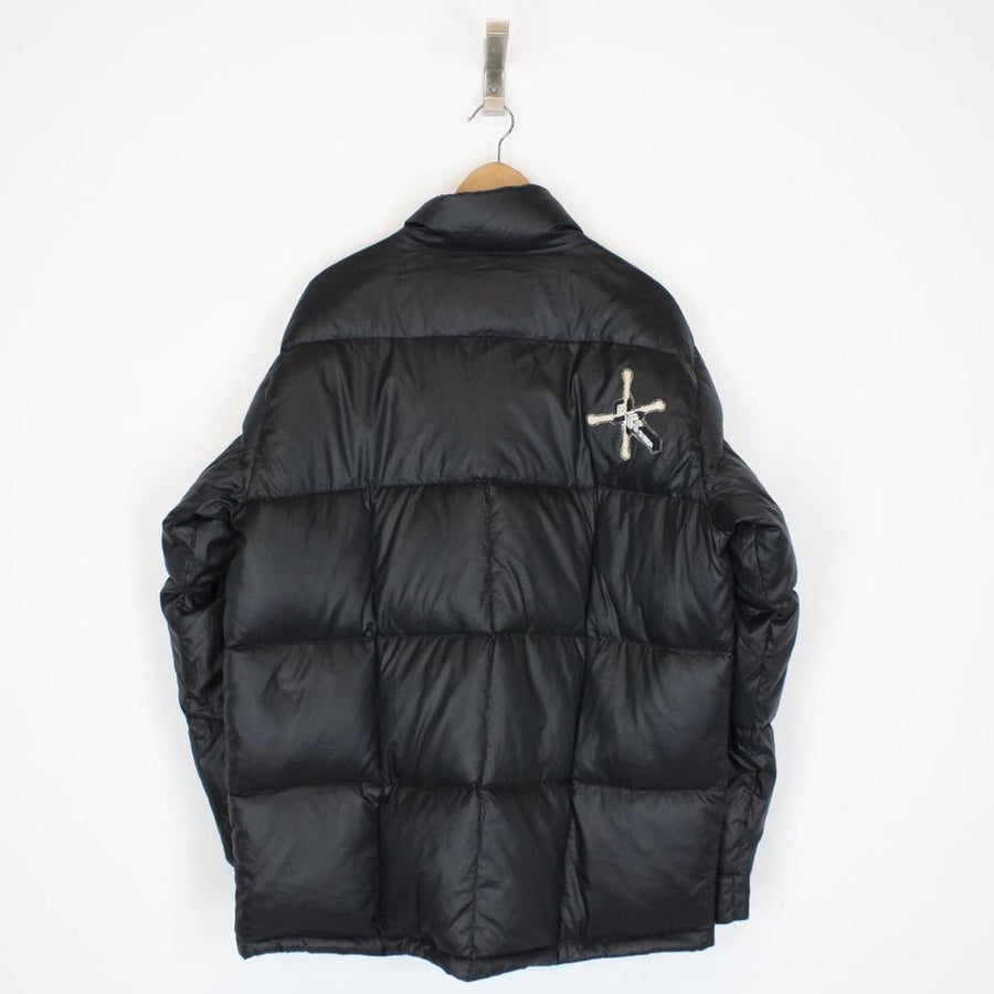 【archive】00s Old Stussy tech Downjacket 2000s STUSSY Native Pattern Logo Zip Hoodie Size L