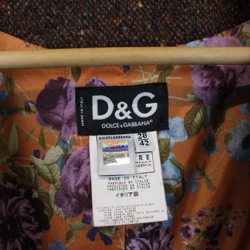 Dolce & Gabbana Tweed Wool Coat Medium